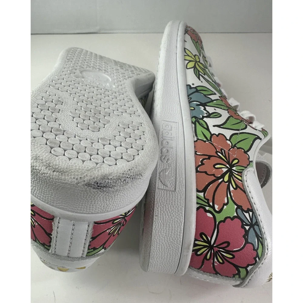 Adidas x Stan Smith All-Over Floral Print Shoes 2021 Sneakers Cloud White Size 8 - Picture 13 of 16